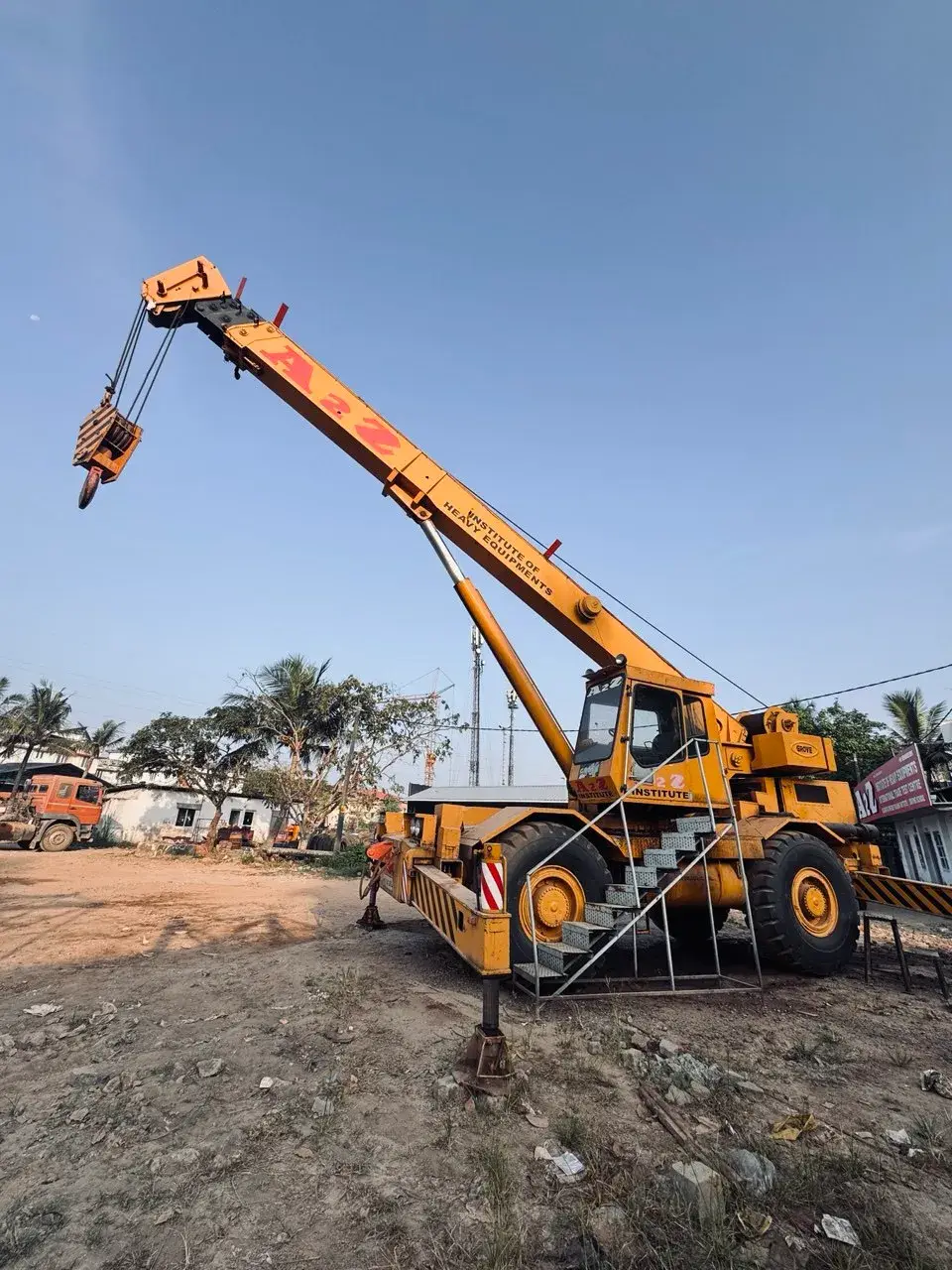 Rough terrain crane used for operator trade test assessment at A2Z Institute